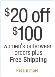 $20 Off $100 plus Free Shipping on Select Outerwear for Juniors