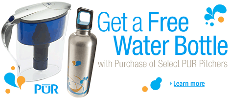 Get a free water bottle with purchase of select PUR pitchers