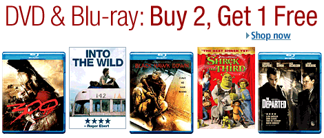 DVD & Blu-ray: Buy 2, Get 1 Free