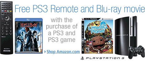 Buy a PS3 and a PS3 game and get a free Blu-ray remote and a free Blu-ray disc