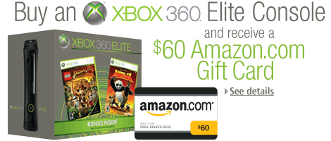 Buy an Xbox 360 Elite Console and receive a $60 Amazon.com Gift Card