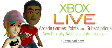 Xbox LIVE Aracade Games, Points, and Subscriptions Now Digitally Available at Amazon.com