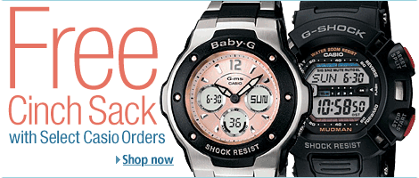 Free Cinch Sack with Select Casio Orders
