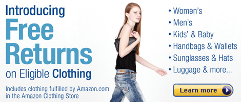 Introducing Free Returns on Eligible Clothing: Includes clothing fulfilled by Amazon.com in the Amazon Clothing Store