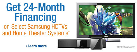 Samsung 24-Month Financing on Qualifying HDTVs and Home Theater Systems