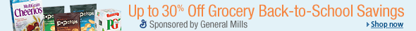 30% off groceries back to school savings; Save