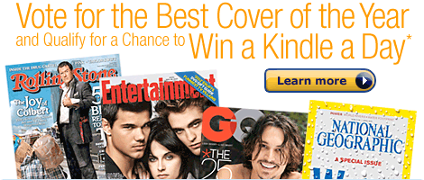 Vote for the best cover of the year and qualify for a chance to win a Kindle a day