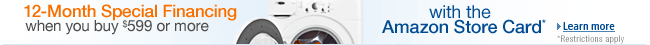 12-Month Special Financing on Orders of $599 or More with the Amazon Store Card