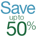 Up to 50% off with markdowns