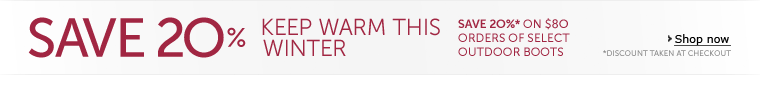 20% off Cold Weather Boots