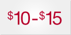 $10 to $15