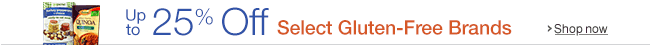 Up to 25% off Select Gluten-Free Brands