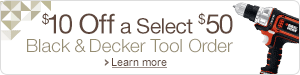 $10 Off a $50 Black & Decker Order