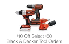 $10 Off Select $50 Black & Decker Tool Orders