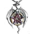 Gothic Wiccan Dragon Pendant and Chain
