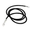 Sterling Silver Black Silk Cord Necklace