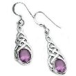 Sterling Silver Amethyst Celtic Knot Earrings