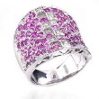 18k White Gold Pink Sapphire and Diamond Ring