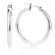 Sterling Silver Plain Hoop Earrings