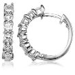 Sterling Silver Cubic Zirconia Hoop Earrings