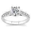 18k White Gold Diamond Engagement Ring (1 Carat Weight, H Color, SI2 Clarity)