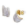 Inspired Elegance: Gold Vermeil Huggie Style Wave Design Earring with CZ Diamond