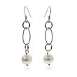 Freshwater Pearl Oval Cable Link Earrings--$28.00