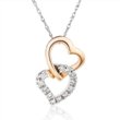 14k Rose & White Gold 1/8-Carat Diamond Heart Pendant