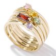 Gold-Plated Cubic Zirconia Stack Ring