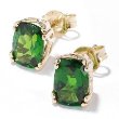14k Gold Chrome Diopside Stud Earrings