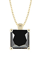 10k White or Yellow Gold Princess-Cut Diamond Solitaire Pendants