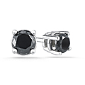 14k Gold Round Black Diamond Stud Earrings