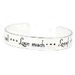 Live Well, Love Much, Laugh Often Silver Tone Metal Bracelet