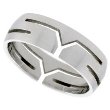 Men's Surgical Steel Domed Ring with Y-Cutouts