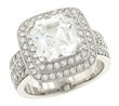 Cushion-Cut and Pave Diamond Ring