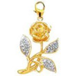 Rose, 14K Gold Diamond Charm