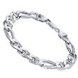 Sterling Silver Figaro Mariner Link Bracelet