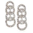 14K White Gold Circle Drop Earrings