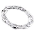 Sterling Silver Concave Anchor Link Bracelet