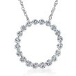 14k White Gold Diamond Circle Pendant