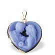 14k Yellow Gold Bride and Groom Agate Cameo Pendant