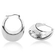 Sterling Silver Puff Hoop Earrings--$47.00