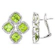 14k White Gold Peridot & Diamond Earrings