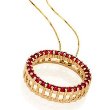 14k Yellow Gold Ruby Circle Pendant