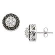 14k White Gold Black and White Diamond Earrings