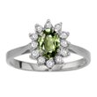Green Sapphire and Diamond Ring
