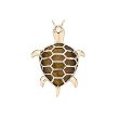14k Yellow Gold Tiger Eye Sea Turtle Pendant