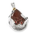 Sterling Silver Fire Agate, Citrine, and Fire Opal Mermaid Pendant