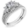 14k White Gold Round Brilliant Diamond Wedding Set
