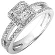 Princess Cut Diamond Engagement Ring, 1 1/3 carat